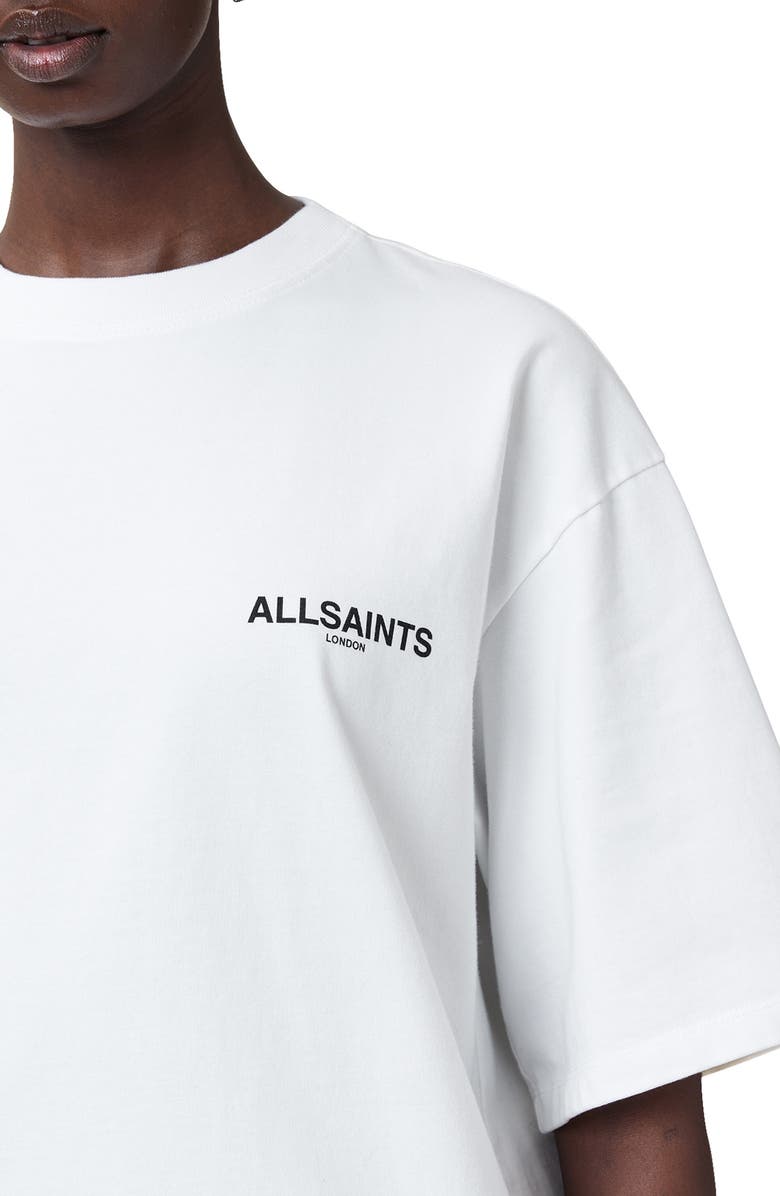 AllSaints Heaps Amelie Cotton Graphic T-Shirt, Alternate, color, Optic White