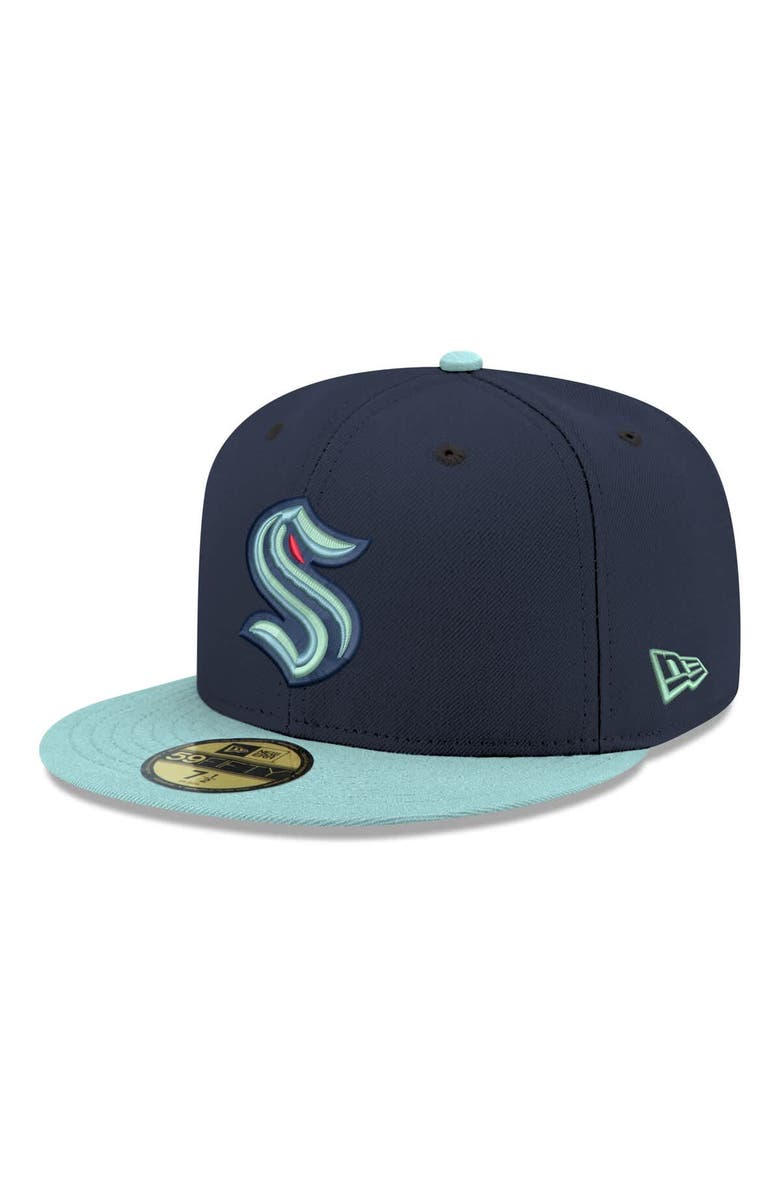 New Era Men's New Era Navy Seattle Kraken Core Logo Two-Tone 59FIFTY Fitted Hat, Main, color, Navy