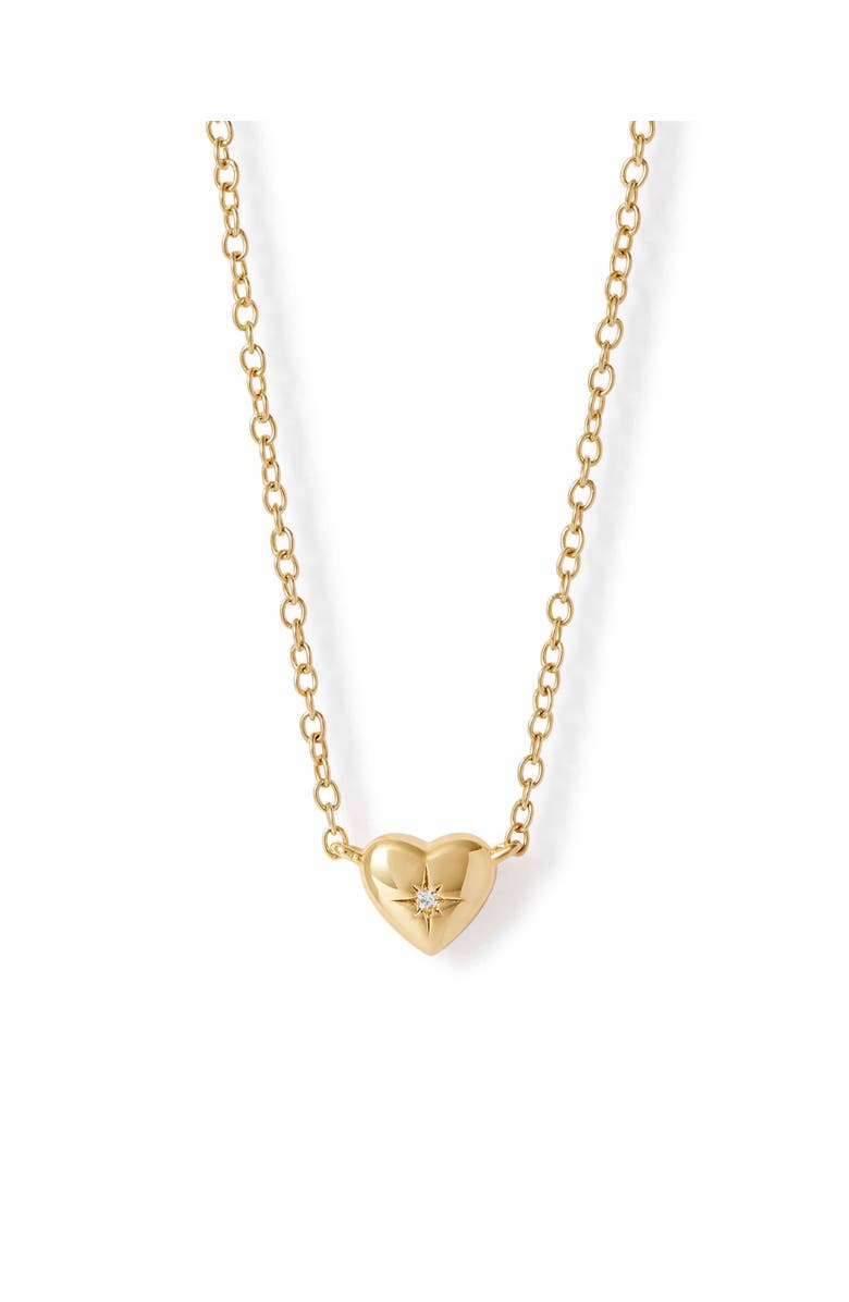 Astley Clarke Gold Biography Mini Heart Necklace, Main, color, Gold