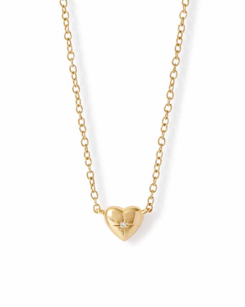 Gold Biography Mini Heart Necklace