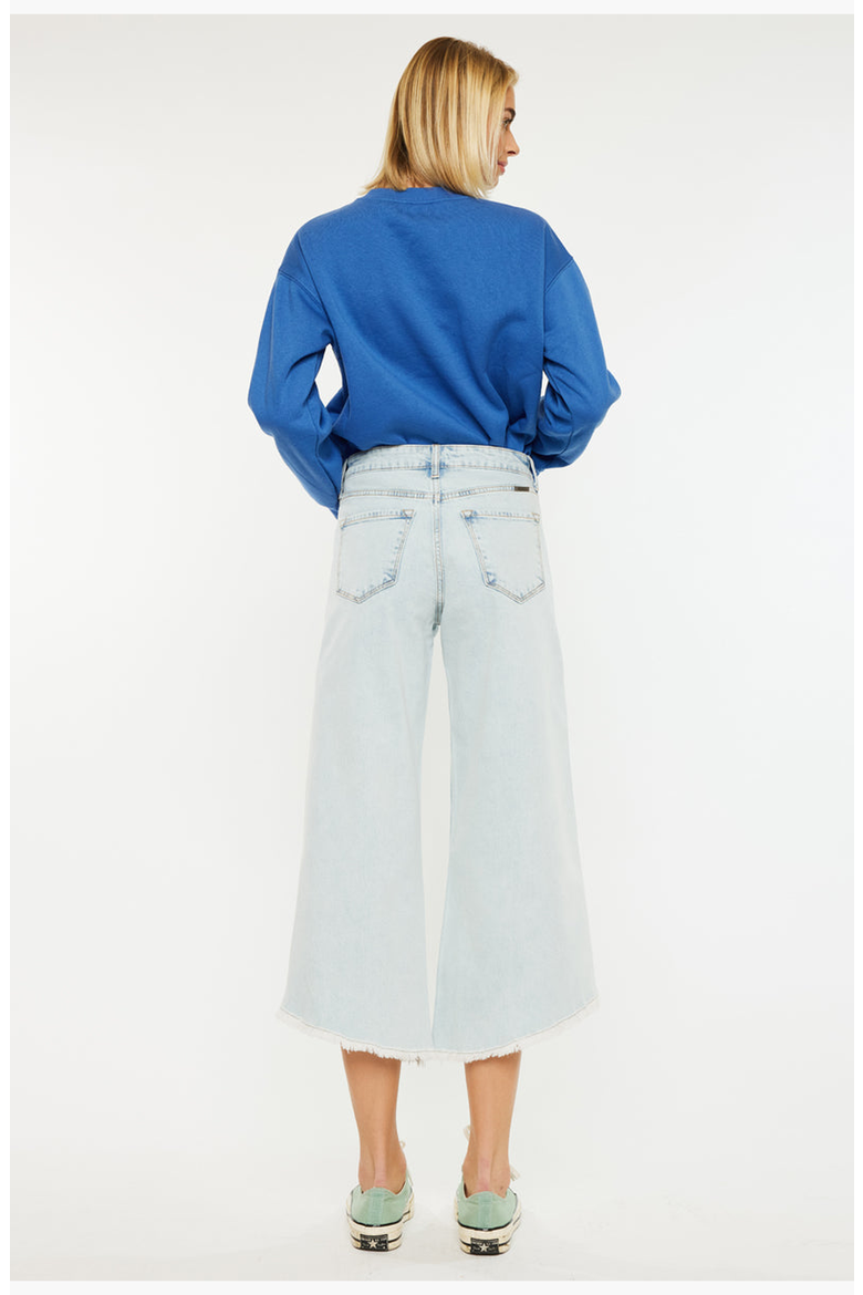 Arnie High Rise Cropped Gaucho Pants, Alternate, color, Light Wash