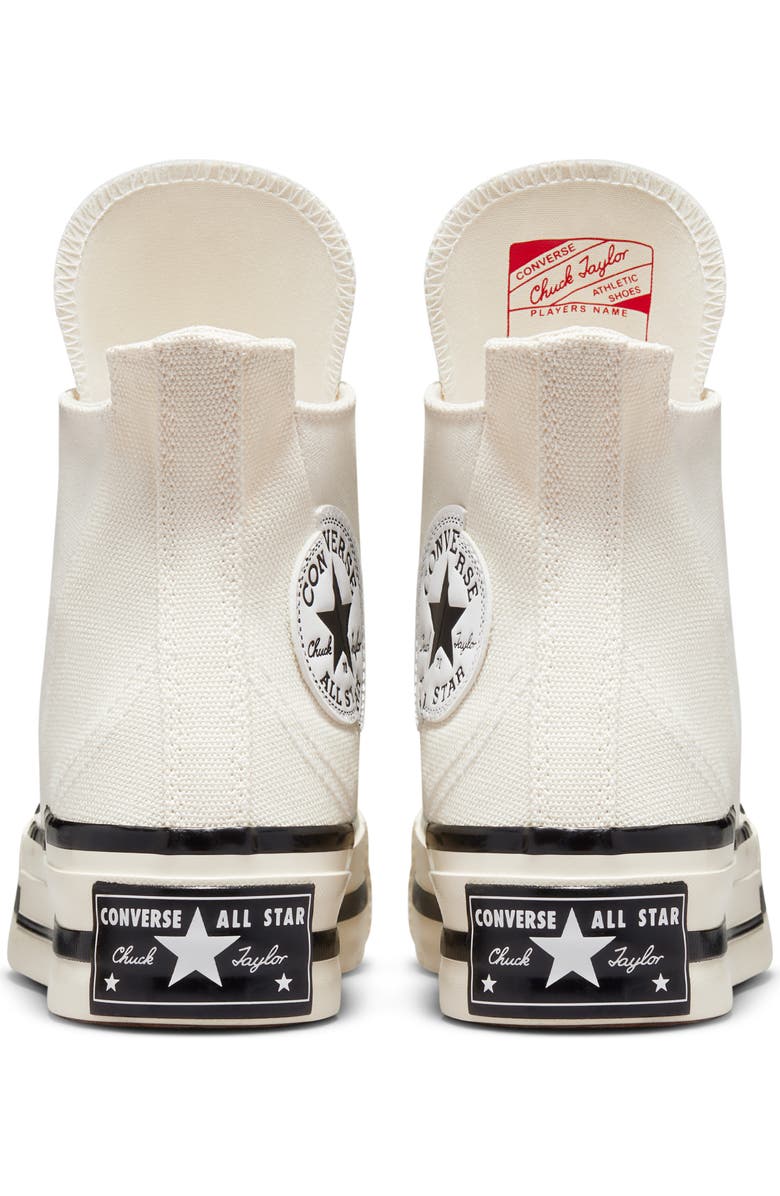 Converse Chuck Taylor<sup>®</sup> All Star<sup>®</sup> 70 Plus High Top Platform Sneaker, Alternate, color, Egret/ Black/ Egret