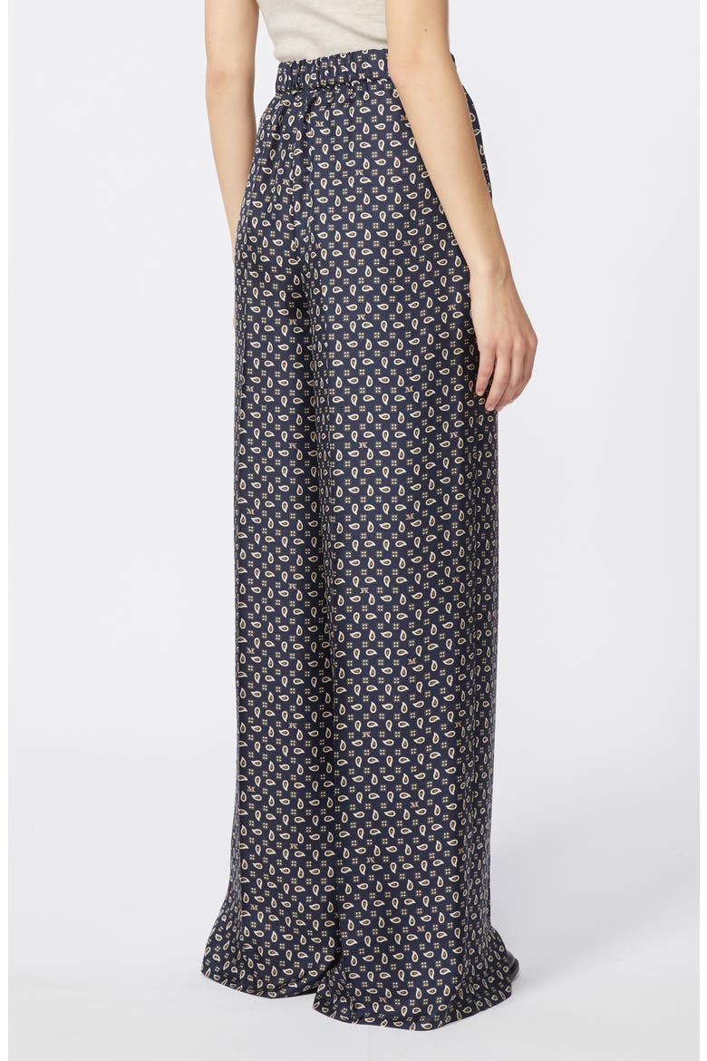 Paisley Monogram Silk Wide Leg Pants, Alternate, color, ULTRAMARINE