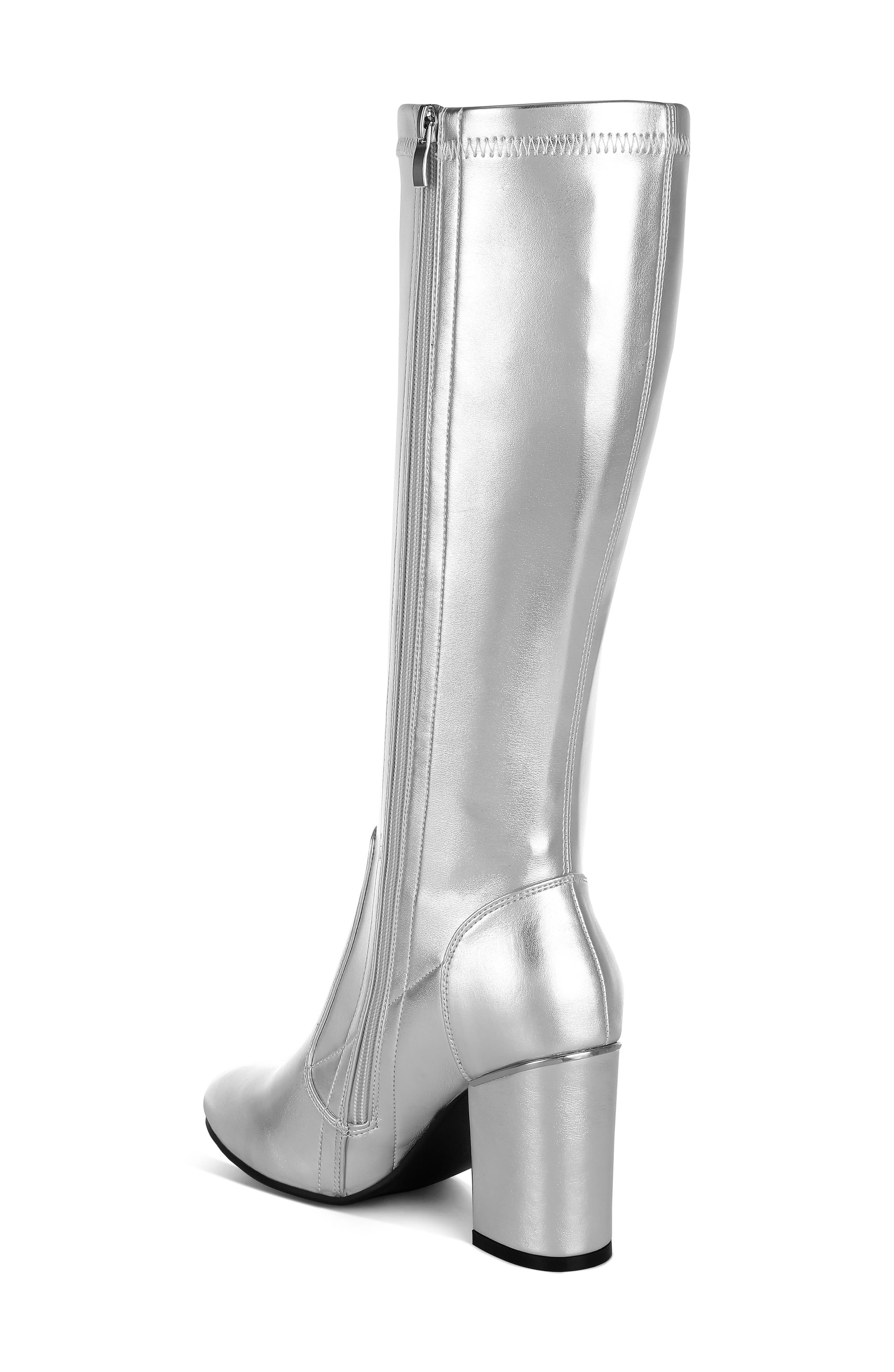 Rag & Co Halara Water Repellent Knee High Boot, Alternate, color, Silver