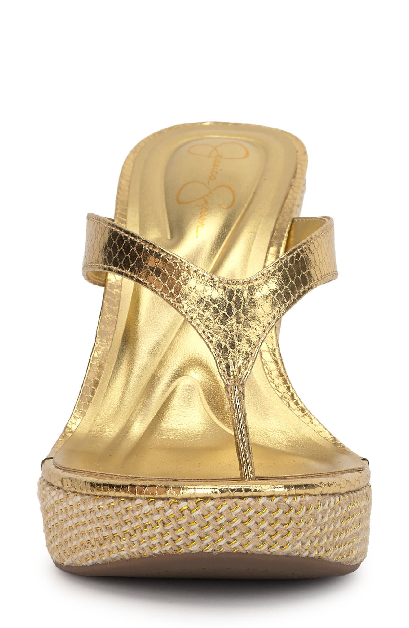 Jyseta Platform Wedge Flip Flop, Alternate, color, GOLD 02