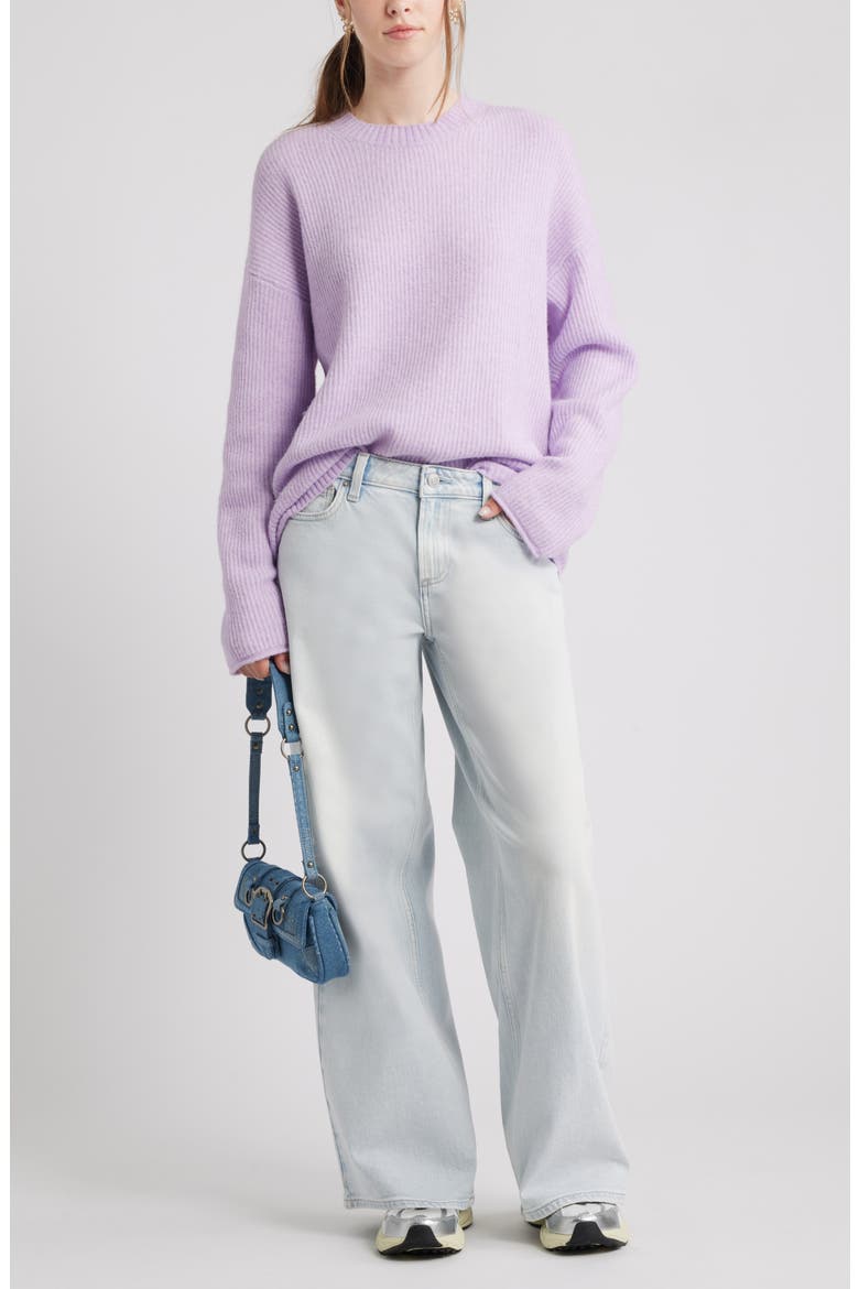 Fuzzy Oversize Sweater, Alternate, color, PURPLE FEMININE