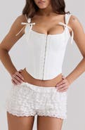 トップス Kikki Corset Top. House of CB Kikki Bow Crop Lace-Up Stretch Cotton Twill Corset Top (Women