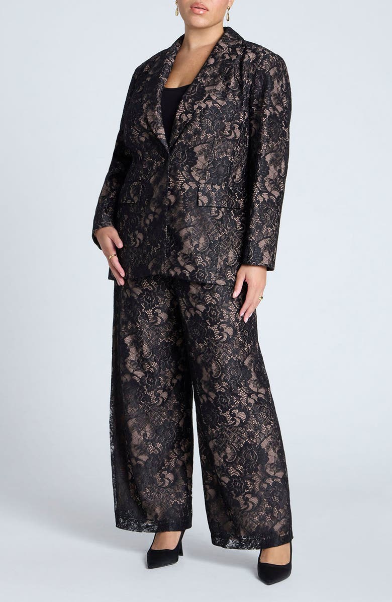 ELOQUII Lace Blazer, Alternate, color, 