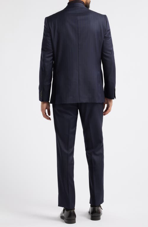 Jack Victor Esprit Deco Stripe Wool Suit In Navy
