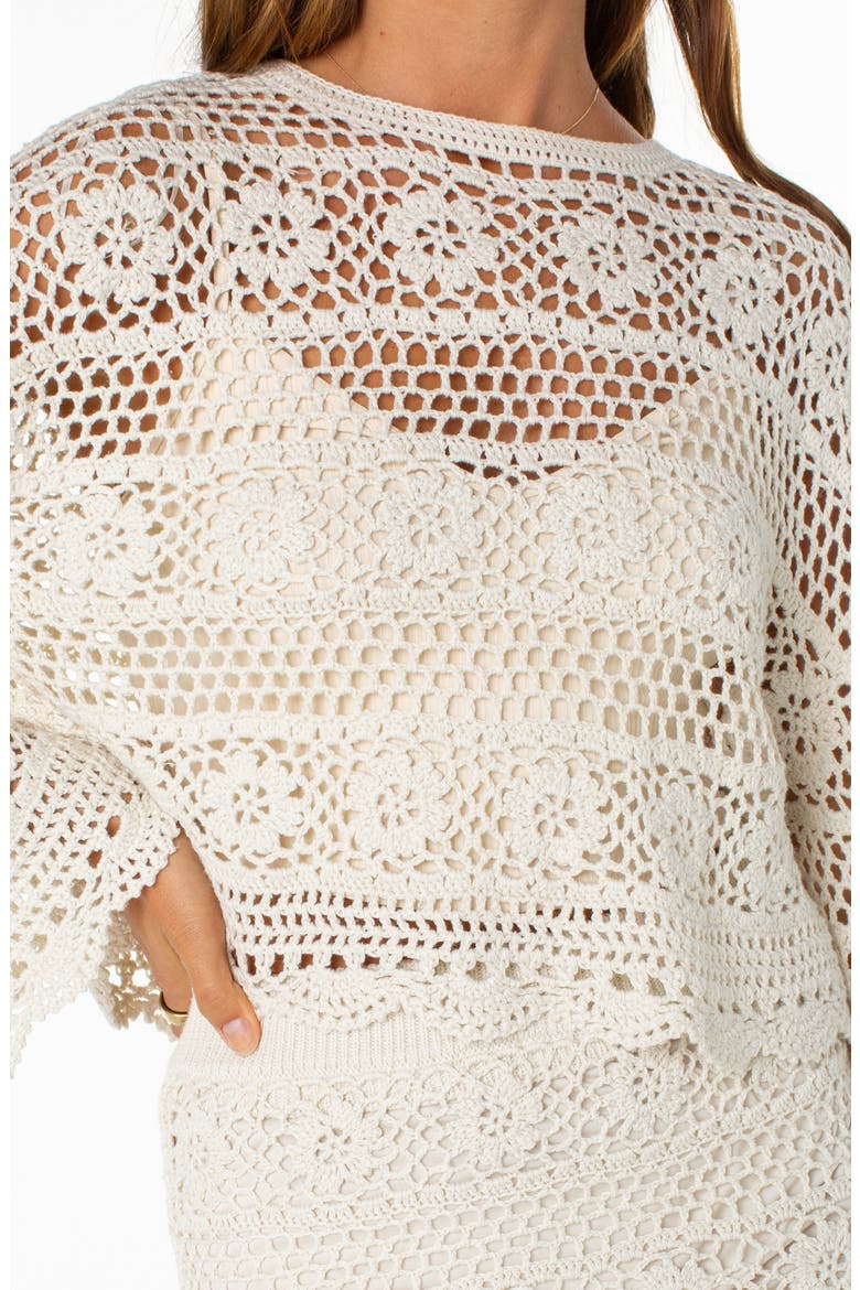 Blue Water Cotton Blend Sweater, Alternate, color, CLOUD DANCER