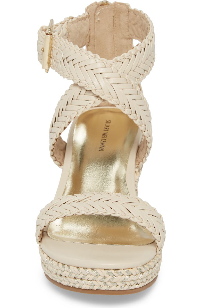 Stuart Weitzman Akilah Sparkle Wedge Sandal, Alternate, color,
