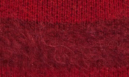 Stockholm Surfboard Club Gas Stripe Mohair & Wool Blend Beanie In Red