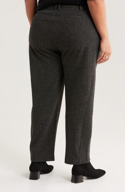 Wit & Wisdom Skyrise Pleated Herringbone Twill Straight Leg Ankle Trousers