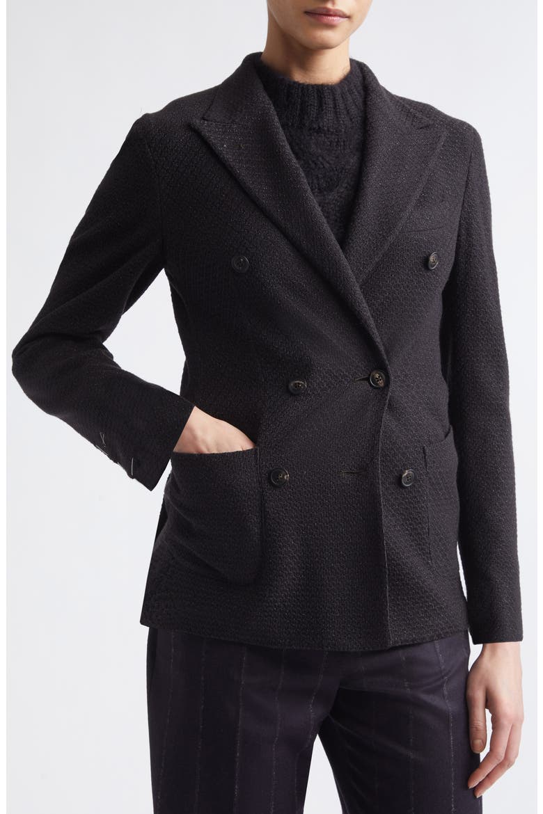 Double Breasted Wool Blend Jacket, Alternate, color, 177 AMETHYST