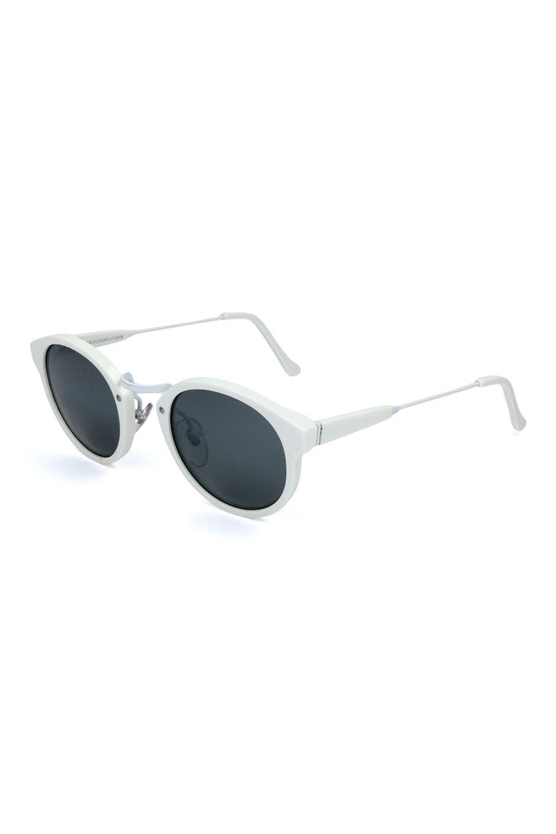 47mm Small Round Sunglasses, Alternate, color, WHITE