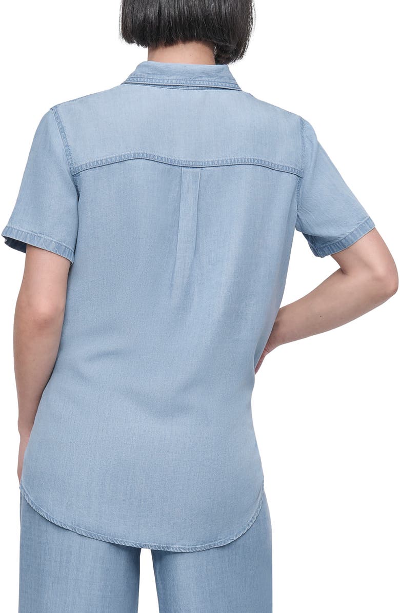 DKNY Tie Front Button-Up Shirt, Alternate, color, 