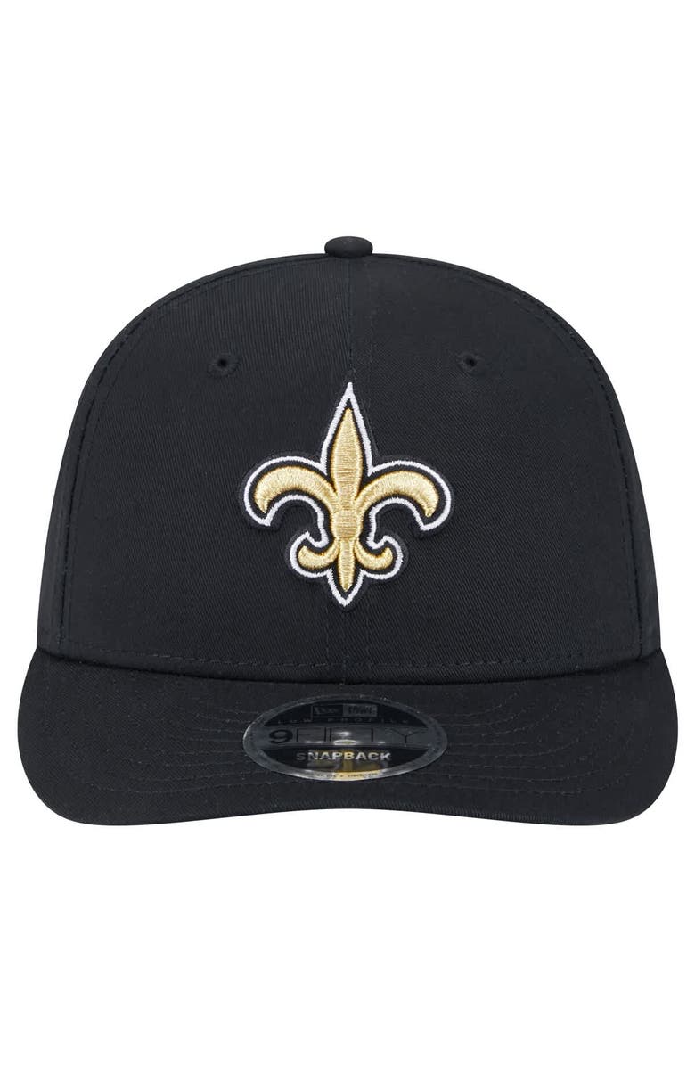 New Era Men
s New Era Black New Orleans Saints Main Low Profile 9FIFTY Snapback Hat, Alternate, color, Black