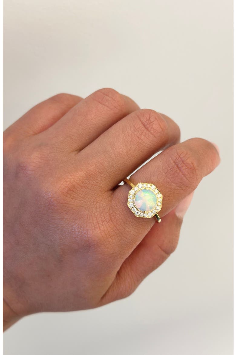 Rock n Roll 18k Gold Opal & Diamond Ring, Alternate, color, 18K YELLOW GOLD/ OPAL