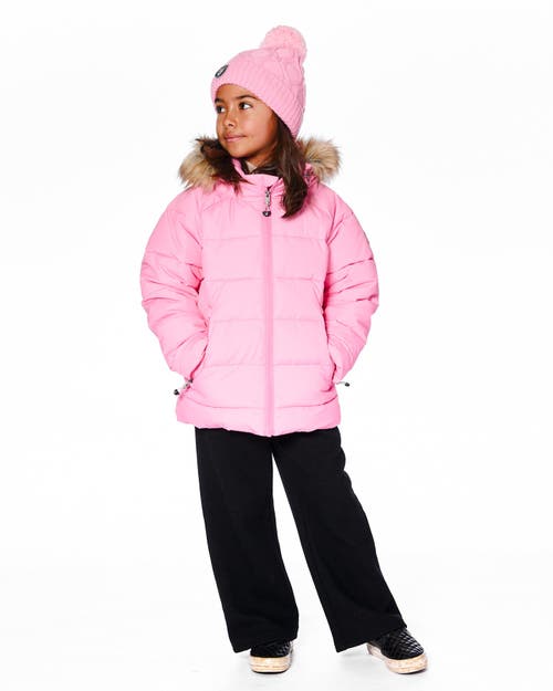 Deux Par Deux Puffy Winter Jacket In Pink