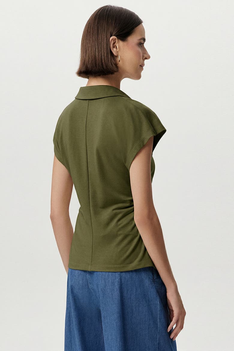 Siennal Short Sleeve Knit Shirt, Alternate, color, Khaki