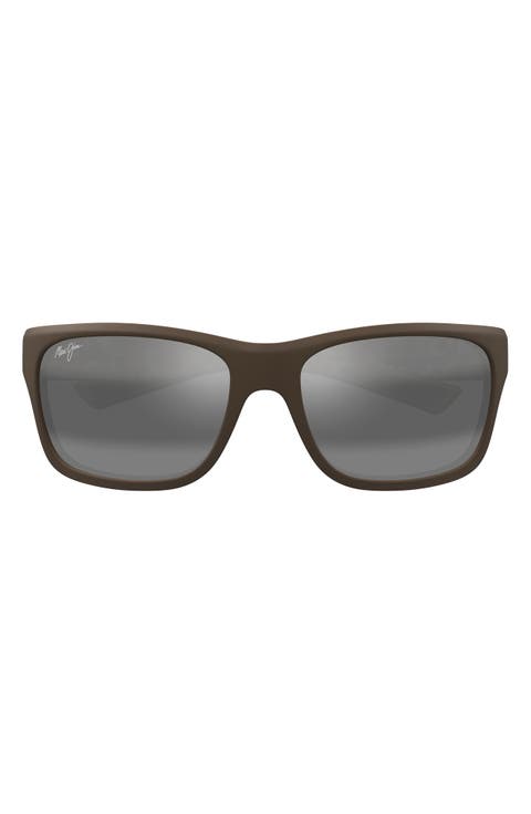 'Ano Nui 63mm Oversize PolarizedPlus2® Rectangular Wrap Sunglasses