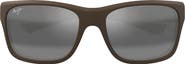 Maui Jim 'Ano Nui 63mm Oversize PolarizedPlus2® Rectangular Wrap Sunglasses