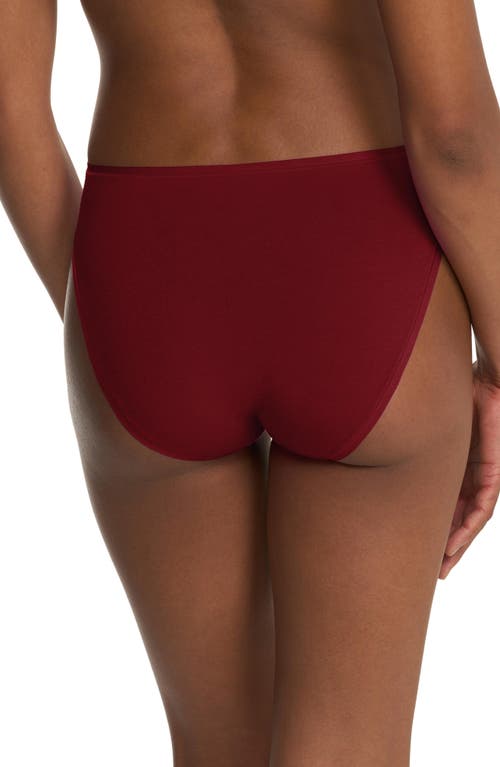 Natori Bliss Bare Cotton High Cut Brief In Red