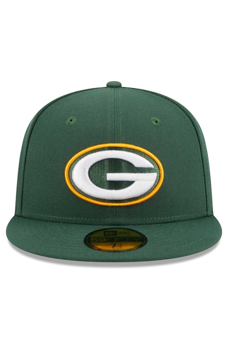 New Era Men's New Era Green Green Bay Packers Main Patch 59FIFTY Fitted Hat, Alternate, color, Green