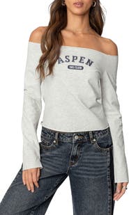 EDIKTED Ski Club Off the Shoulder Top