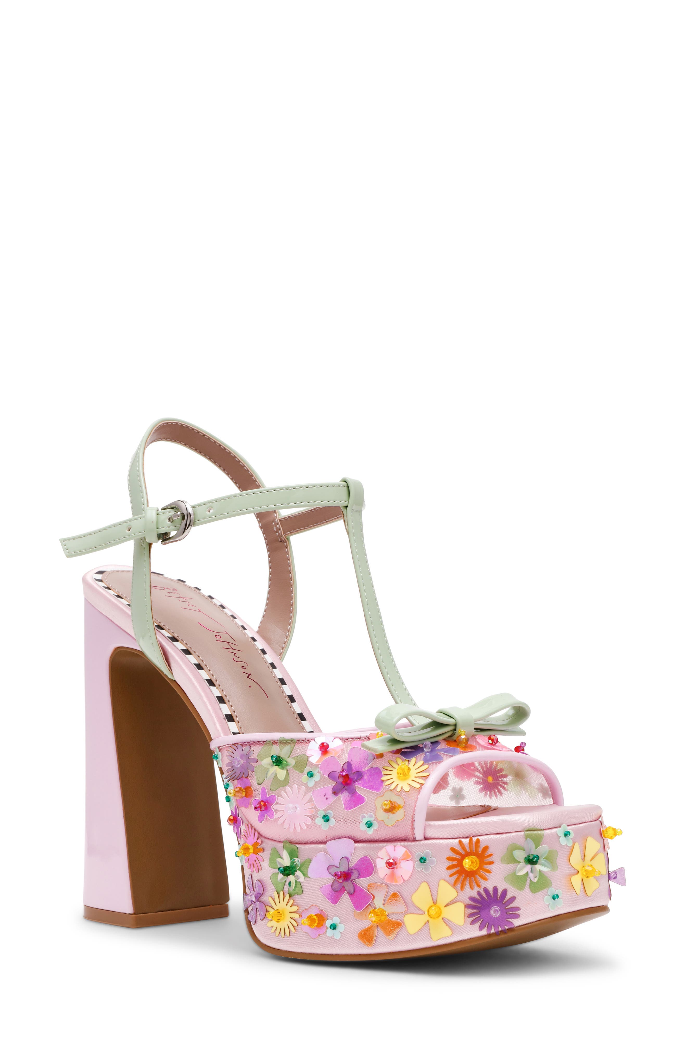 Betsey Johnson Melodie Platform Sandal, Main, color, Pink Multi