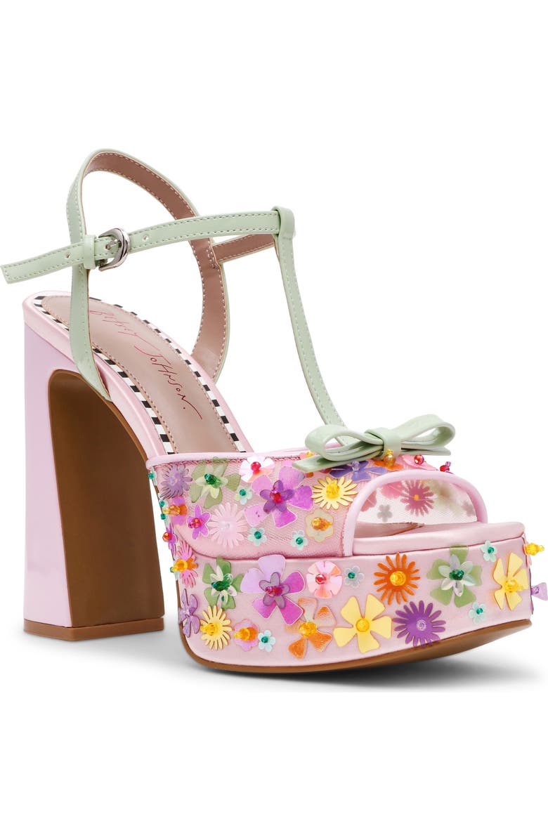 Betsey Johnson Melodie Platform Sandal, Main, color, Pink Multi