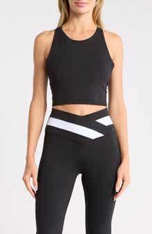 YOGALICIOUS Lux LeBlanc High Neck Crop Tank