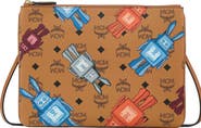 MCM Aren Crossbody Pouch in Rabot Visetos