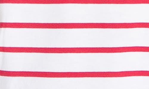 Apny Stripe Side Slit Hoodie In Red/white Stripe