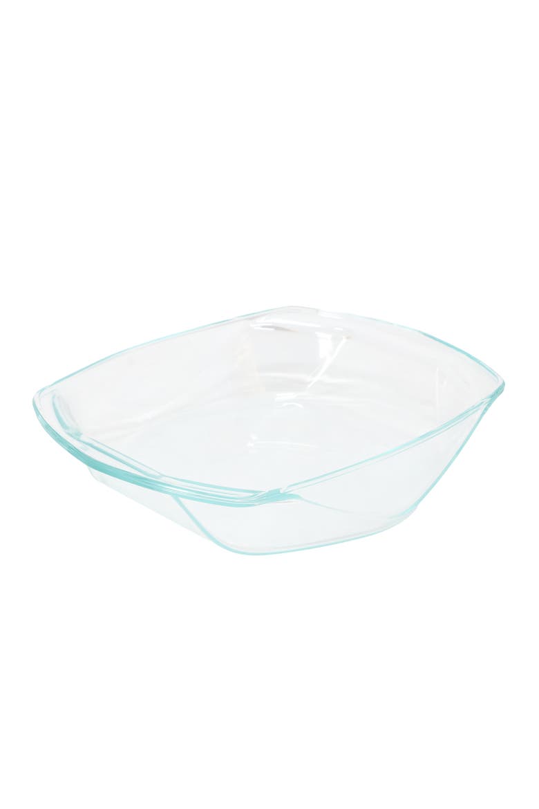 Carnegie Hill 12 inch x 10 Inch x 2.6 Inch Tempe Glass Roaster Pan with Built-in Handles, Alternate, color, Clear