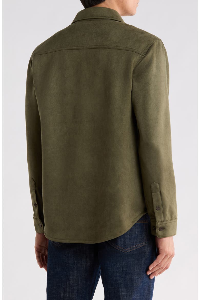 Flint Oak Microsuede Overshirt, Alternate, color, OLIVE NIGHT