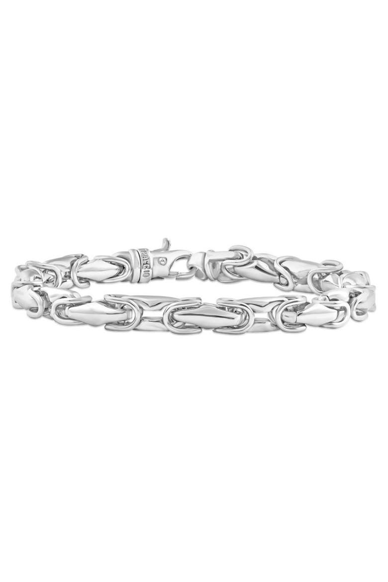 Men's Polished Steel Single Tone Clasp 6.5mm Flexible Link  8.5 " Bracelet, Main, color, Stainless Steel