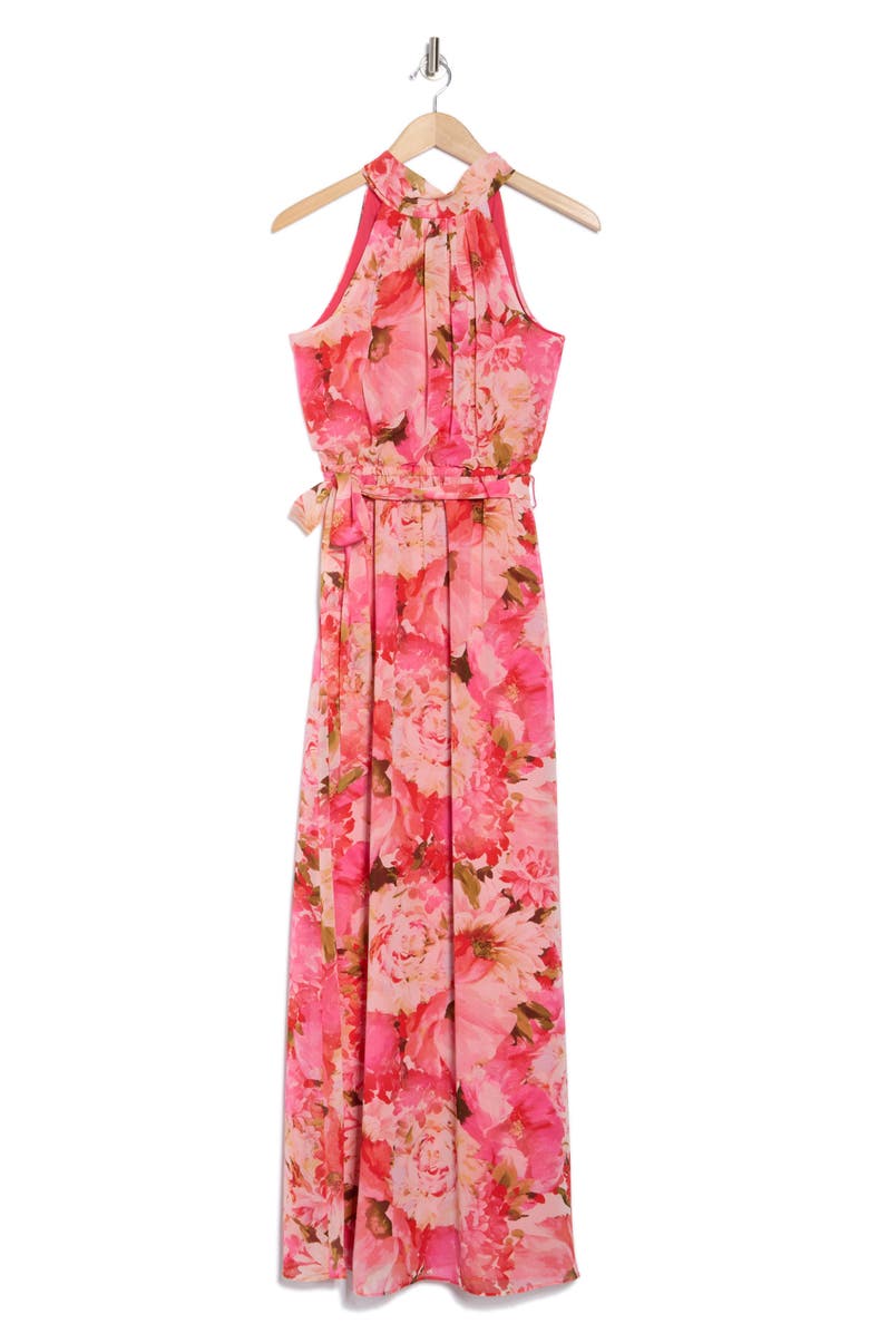 Eliza J Floral Halter Maxi Dress, Alternate, color,