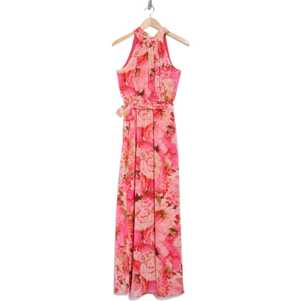 ELIZA J ELIZA J FLORAL HALTER MAXI DRESS
