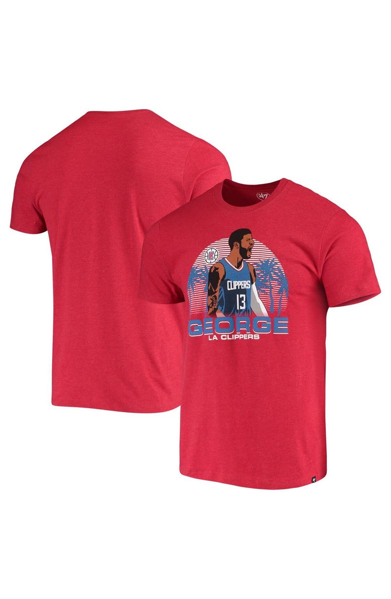 '47 Men's Paul George Red LA Clippers Player Graphic T-Shirt, Main, color,
