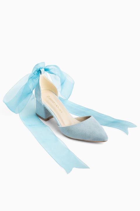 Fiona Low Block Heels with Ribbon