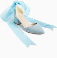 Forever & Always Shoes Fiona Low Block Heels with Ribbon