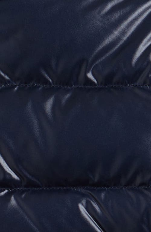 Moncler Kids' Wool Knit & Quilted Down Cardigan In Blue