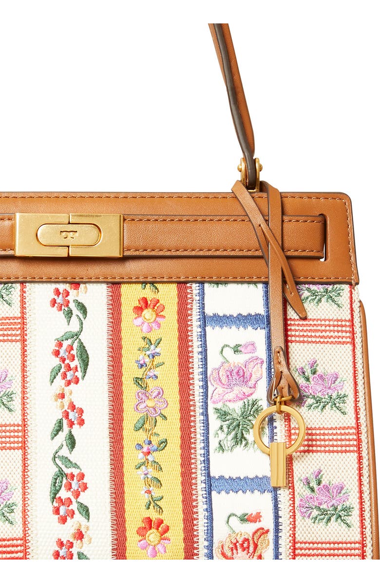 Tory Burch Lee Radziwill Webbing Patchwork Embroidered Shoulder Bag, Alternate, color,