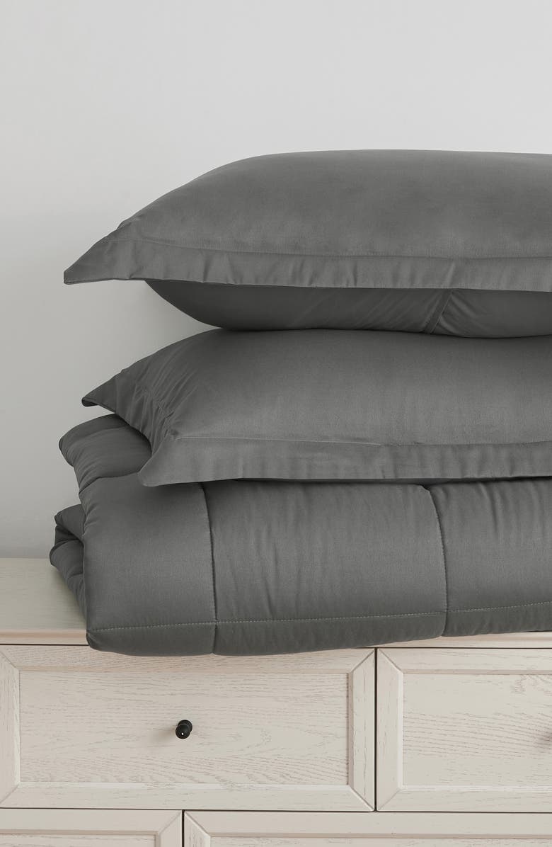 Woven & Weft Solid Comforter Set, Alternate, color, Light Grey Solid