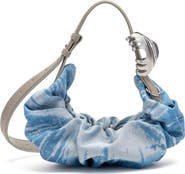 DIESEL® Grab-D-Small Scrunched Satin Denim Hobo Bag