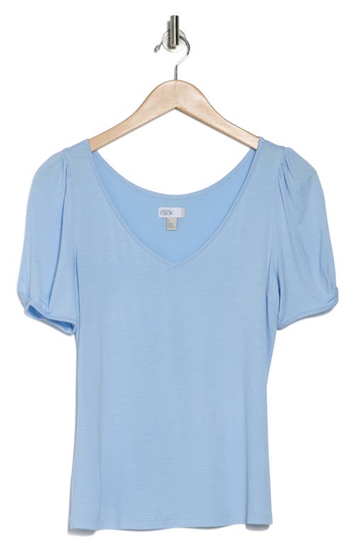 Nordstrom Rack V-neck Pleated T-shirt In Blue Thread