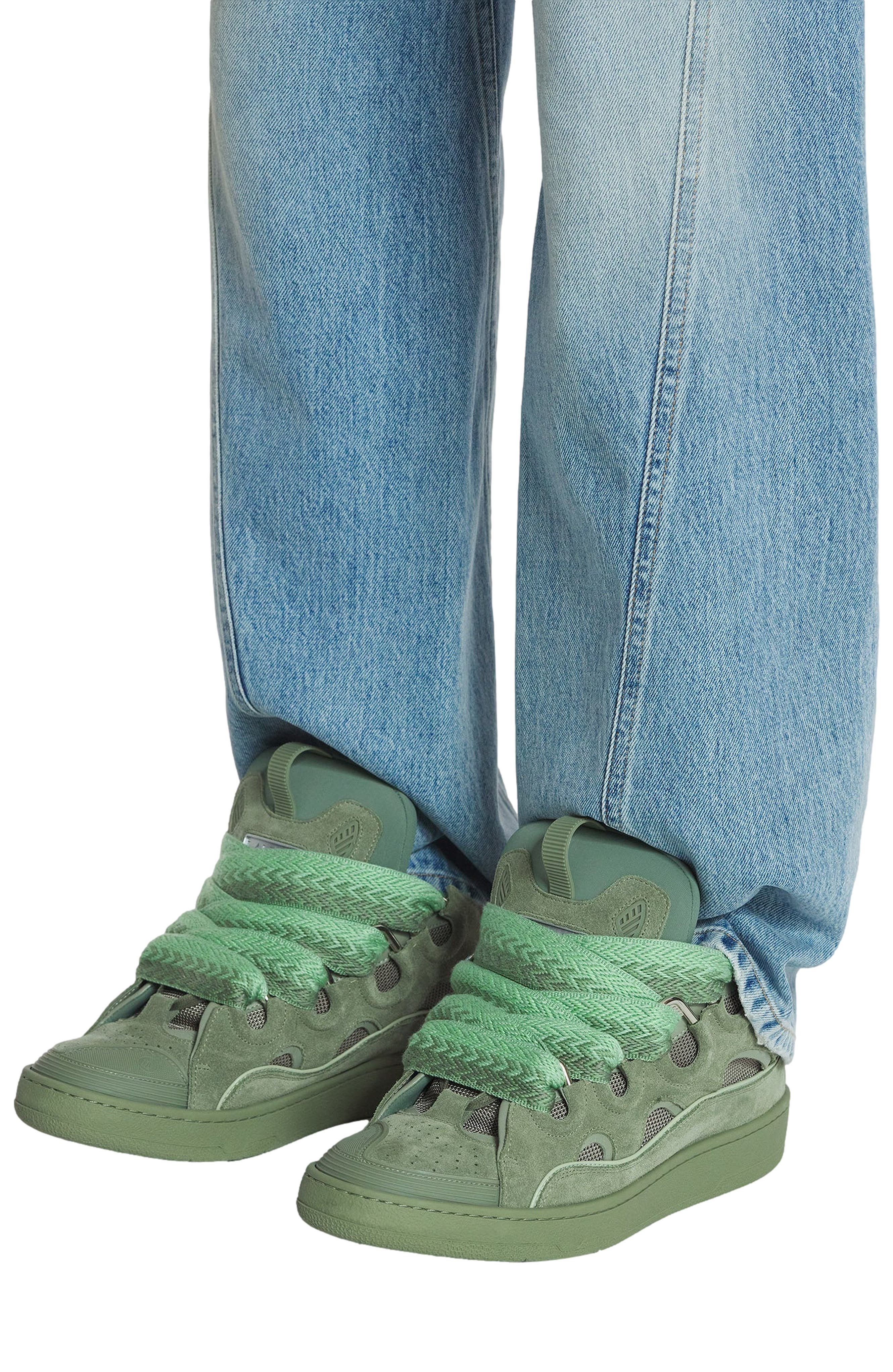 Lanvin Curb Monochrome Leather sneakers, Alternate, color, 