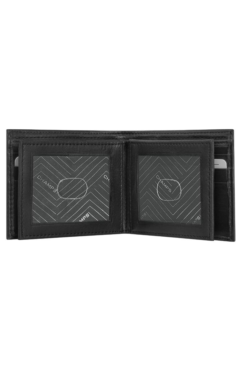 CHAMPS Classic Leather Bifold Wallet, Alternate, color, Black