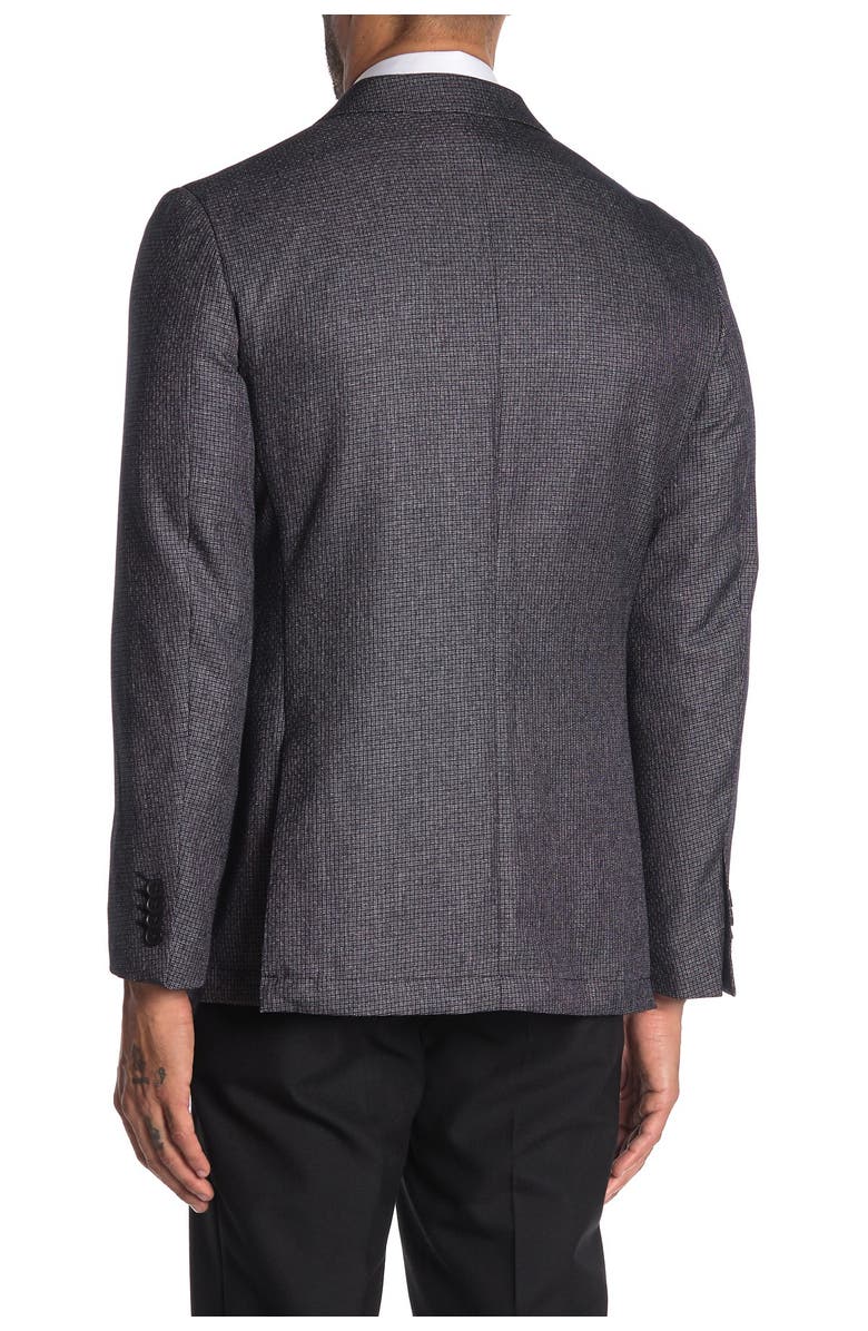 SAVILE ROW CO Charcoal Basketweave Two Button Notch Lapel Suit Separate Blazer, Alternate, color, 